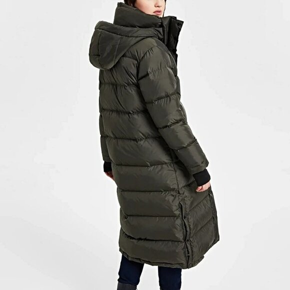 S13 Women's Harper Hooded Maxi Puffer Coat in Military Size S (MSRP $600) - Picture 2 of 11